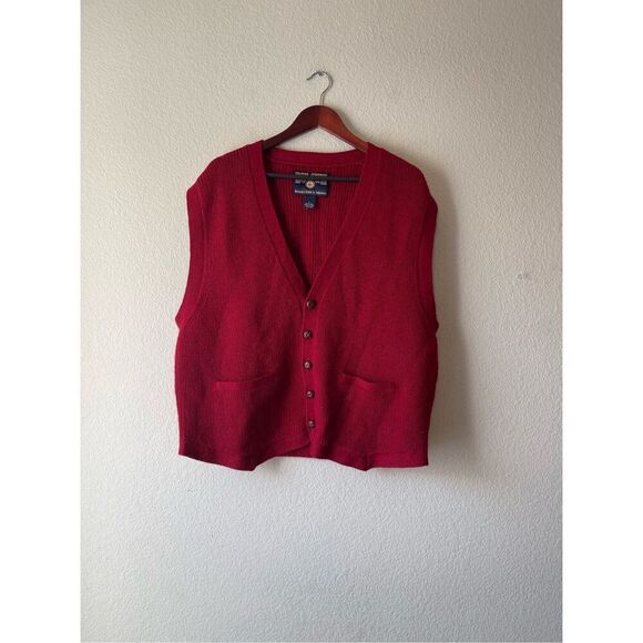 Duluth trading company 100% wool red grandpa style sweater vest - Picture 1 of 4
